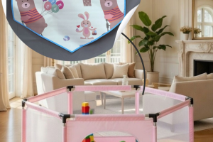 Игровой манеж 128x128x63 см, розовый