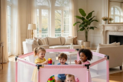 Игровой манеж 128x128x63 см, розовый