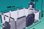Игровой манеж IMBABY 230x130x66 см, синий