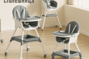 Стульчик трансформер Babystar 619 серый