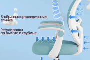 Детское компьютерное кресло HELE ETY2024012, голубой